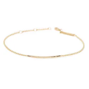 14k 5 Bead Set Diamond Bar Bracelet