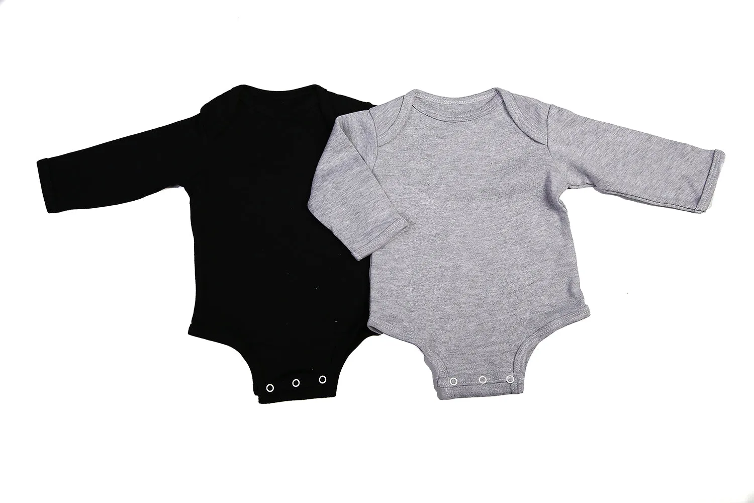 2-Pack Blank Long-Sleeved Baby Onesies With Envelope Neckline