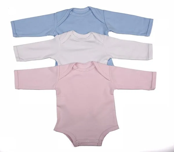 2-Pack Blank Long-Sleeved Baby Onesies With Envelope Neckline