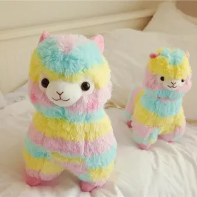 25cm Colorful Alpaca Plush Dolls Baby Cute Animal Dolls Soft Cotton Stuffed Doll Home Soft Toys Sleeping Mate Stuffed Plush Toys