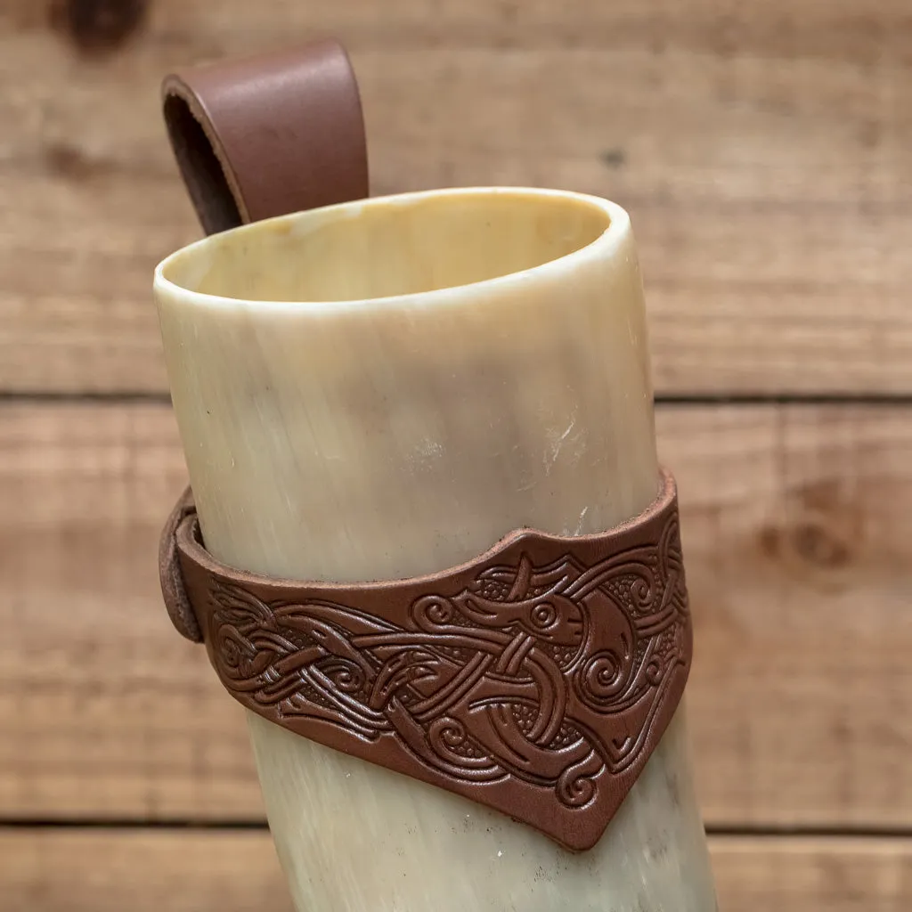 3 piece Set Horn (XL) Brown Dragon Holder