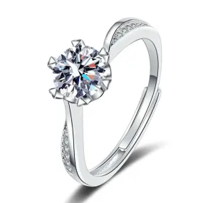 925 Silver Twisted Moissanite Ring