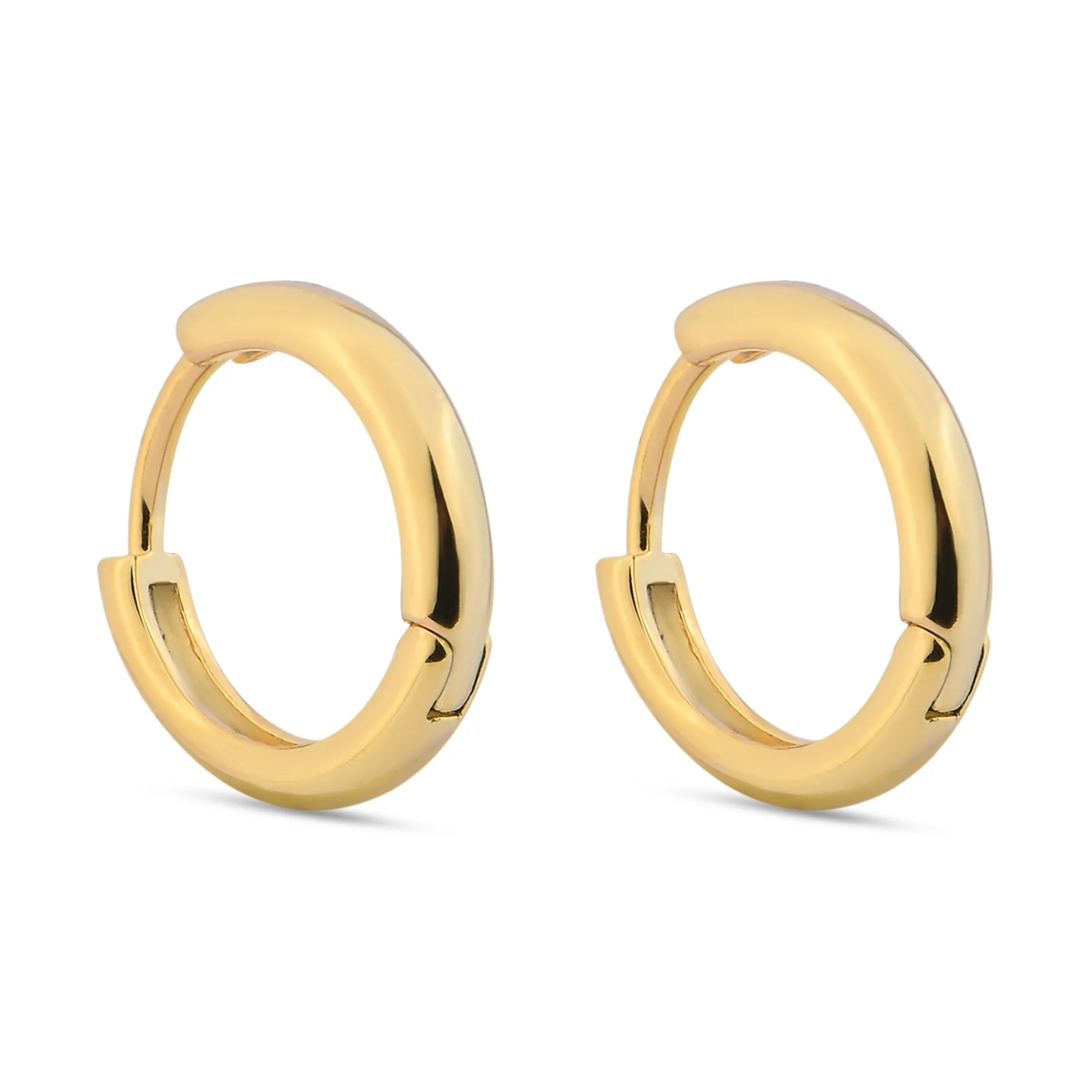 Accessorize London Women's Z Real Gold-Plated Z Plain Huggie Hoop Earrings