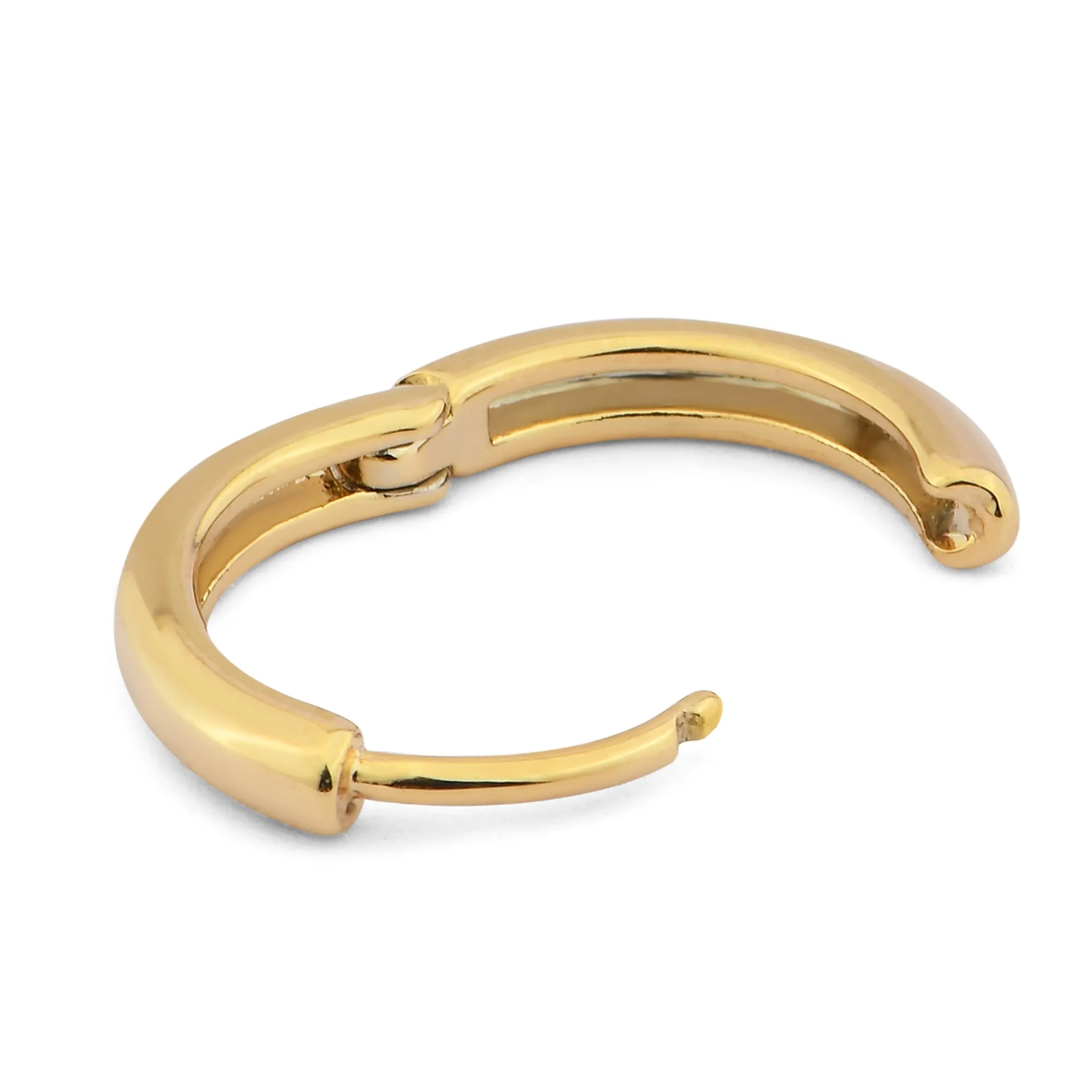 Accessorize London Women's Z Real Gold-Plated Z Plain Huggie Hoop Earrings