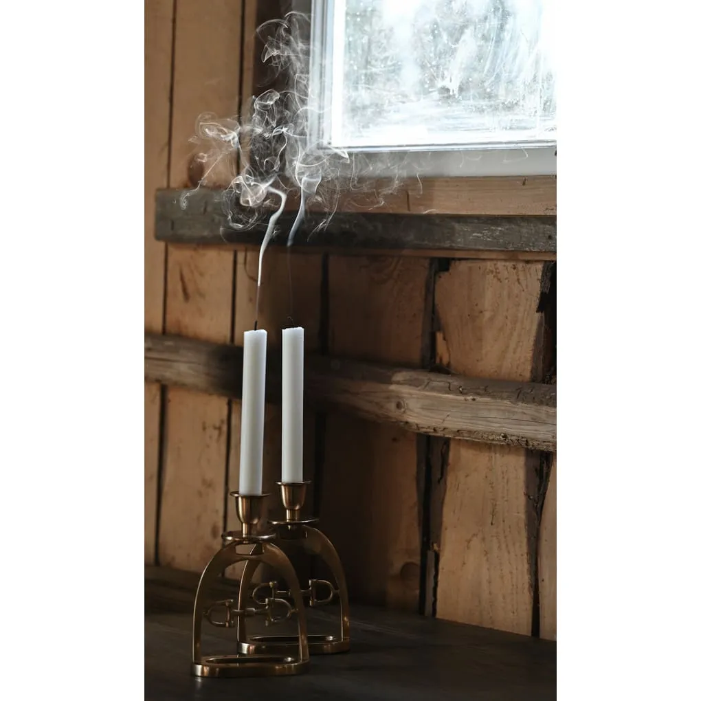 Adamsbro Candle Holder Set With Snaffle Bit Brass