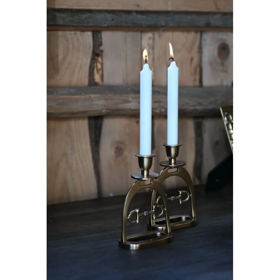 Adamsbro Candle Holder Set With Snaffle Bit Brass