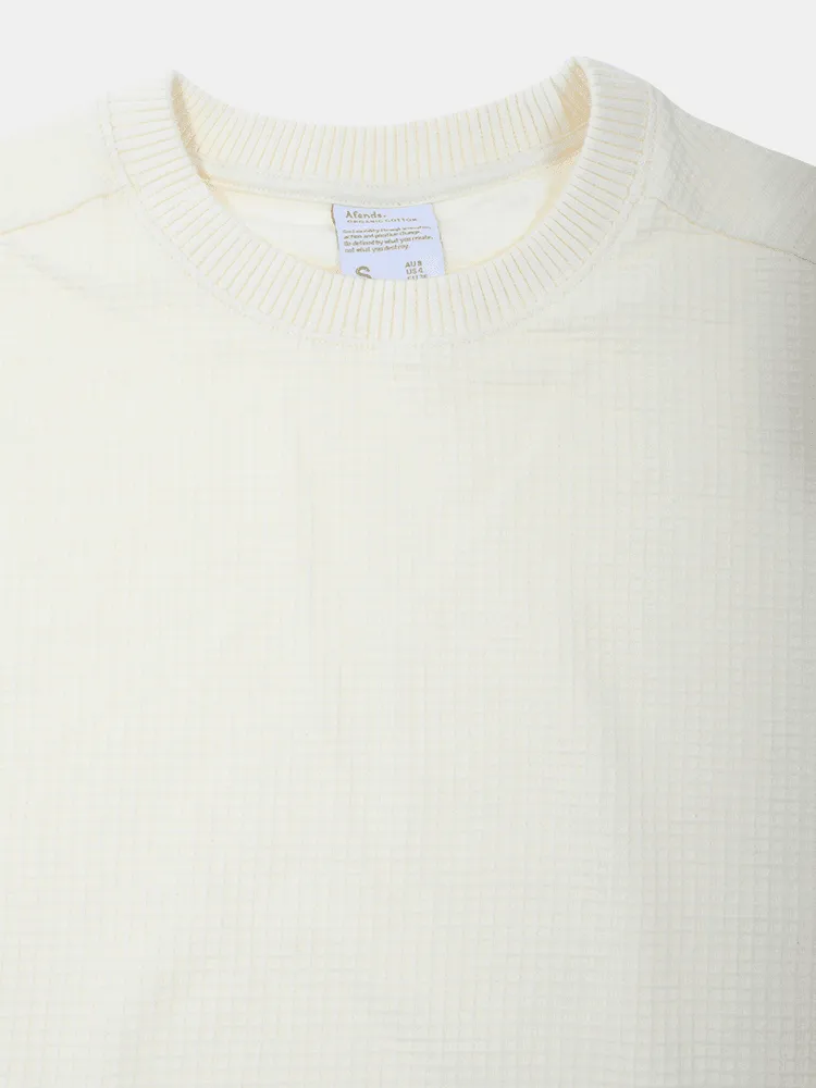 Afends Briar Waffle Slouchy Crew - Cream