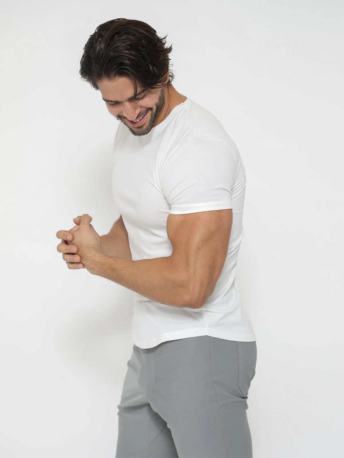 All Day Elite Curve-Hem Tee Stretch Short Sleeve