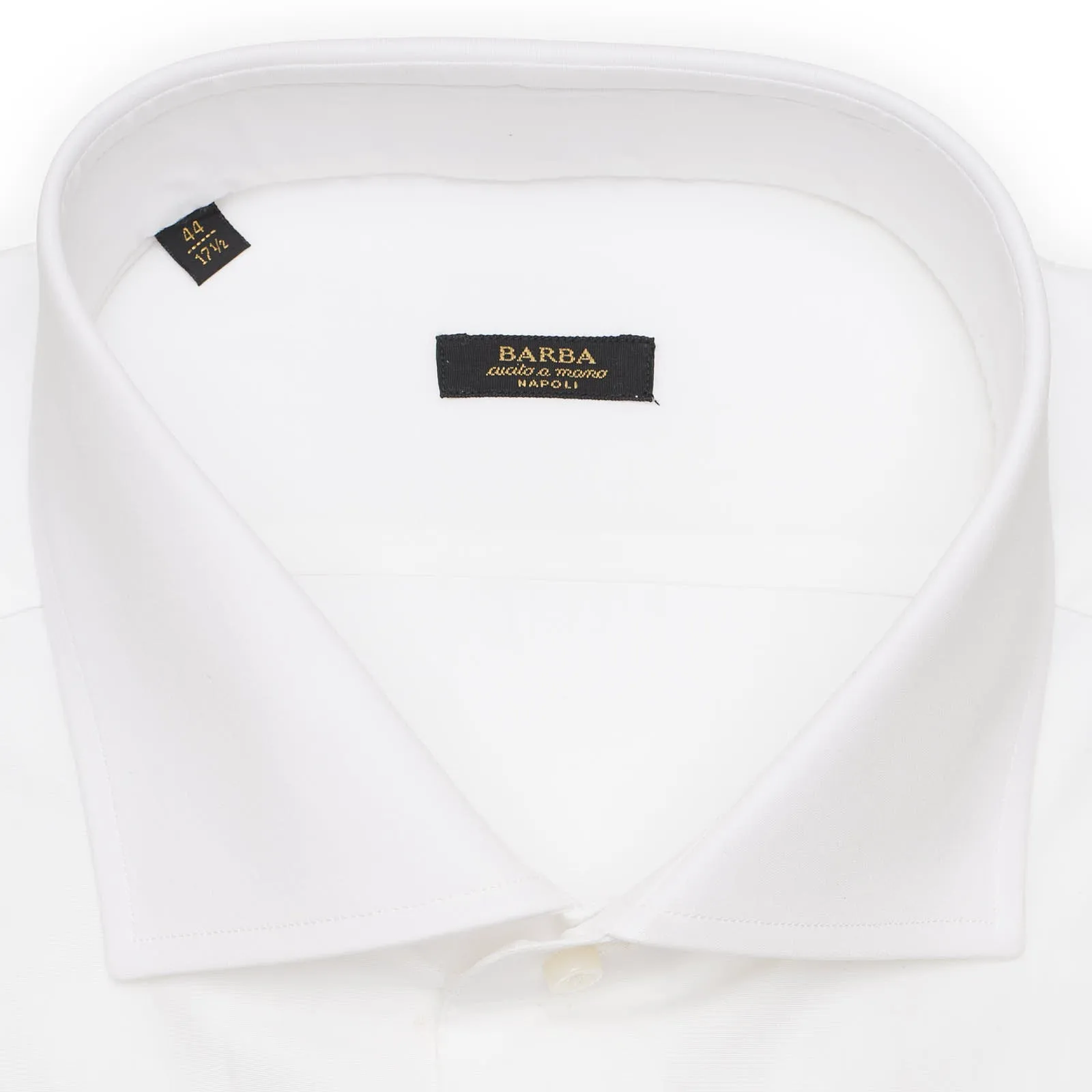 BARBA Napoli Handmade White Cotton French Cuff Dress Shirt EU 44 NEW US 17.5