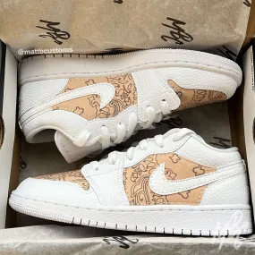 Beige & Mocha Bandana - Jordan 1 Low | UK 3.5