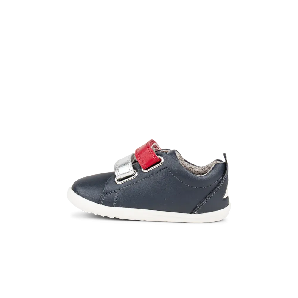 Bobux Step Up Grass Court Switch Kids Navy (Red   Silver Metallic)