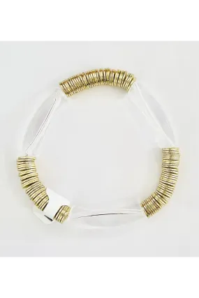 Clear Tube and Gold Elastic Bracelet