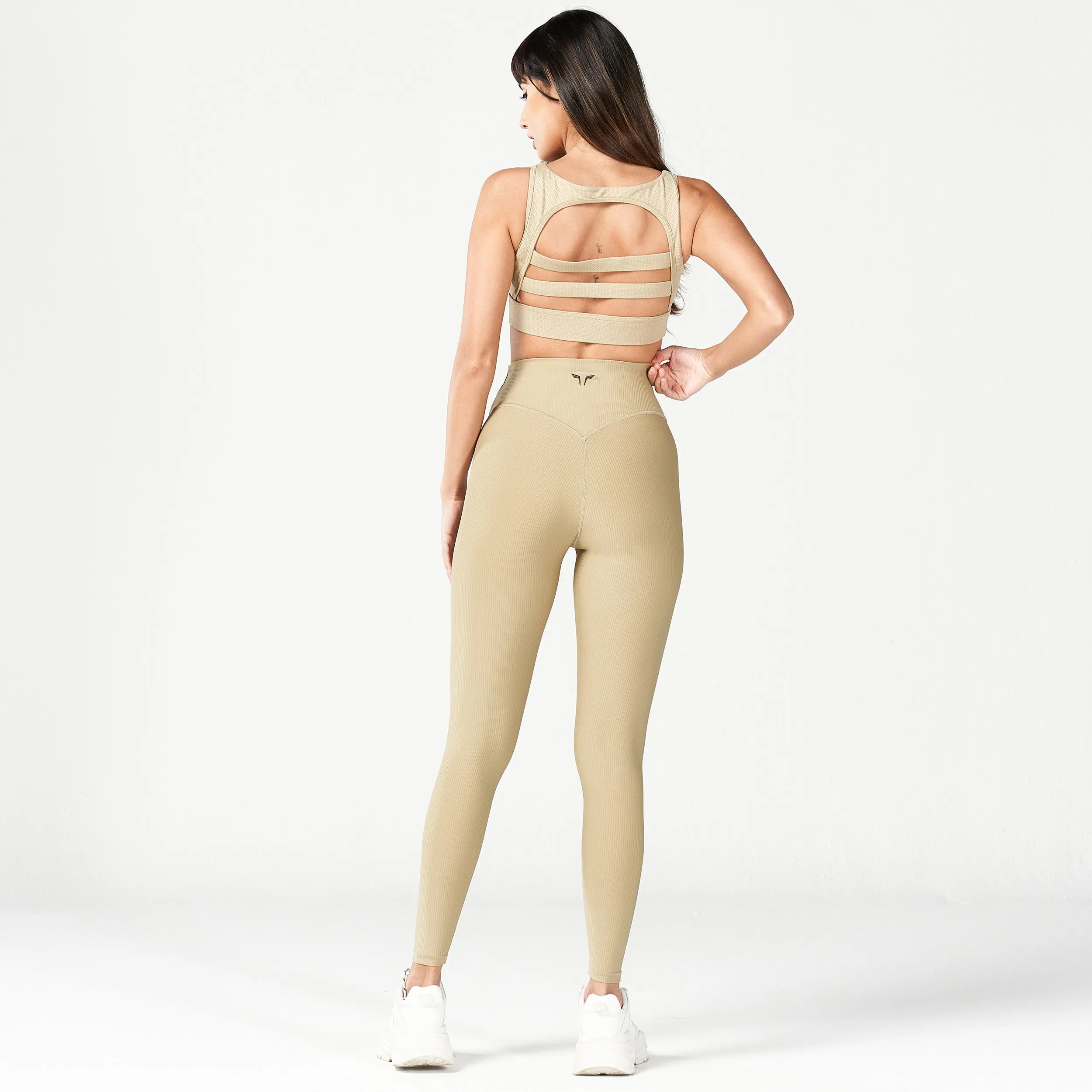 Code Ribbed Leggings 27" - Sand