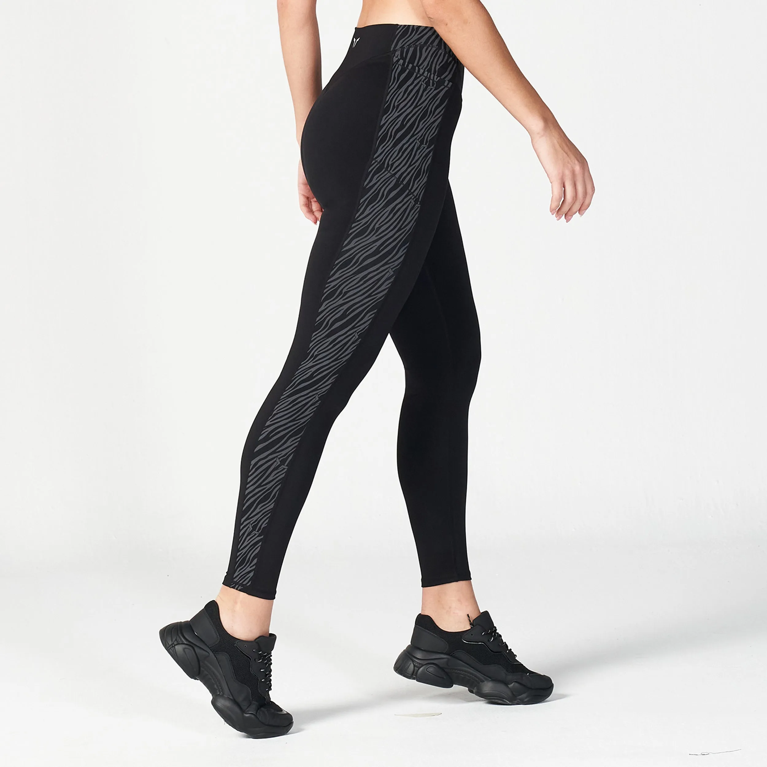 Core Wild Panel Leggings - Black