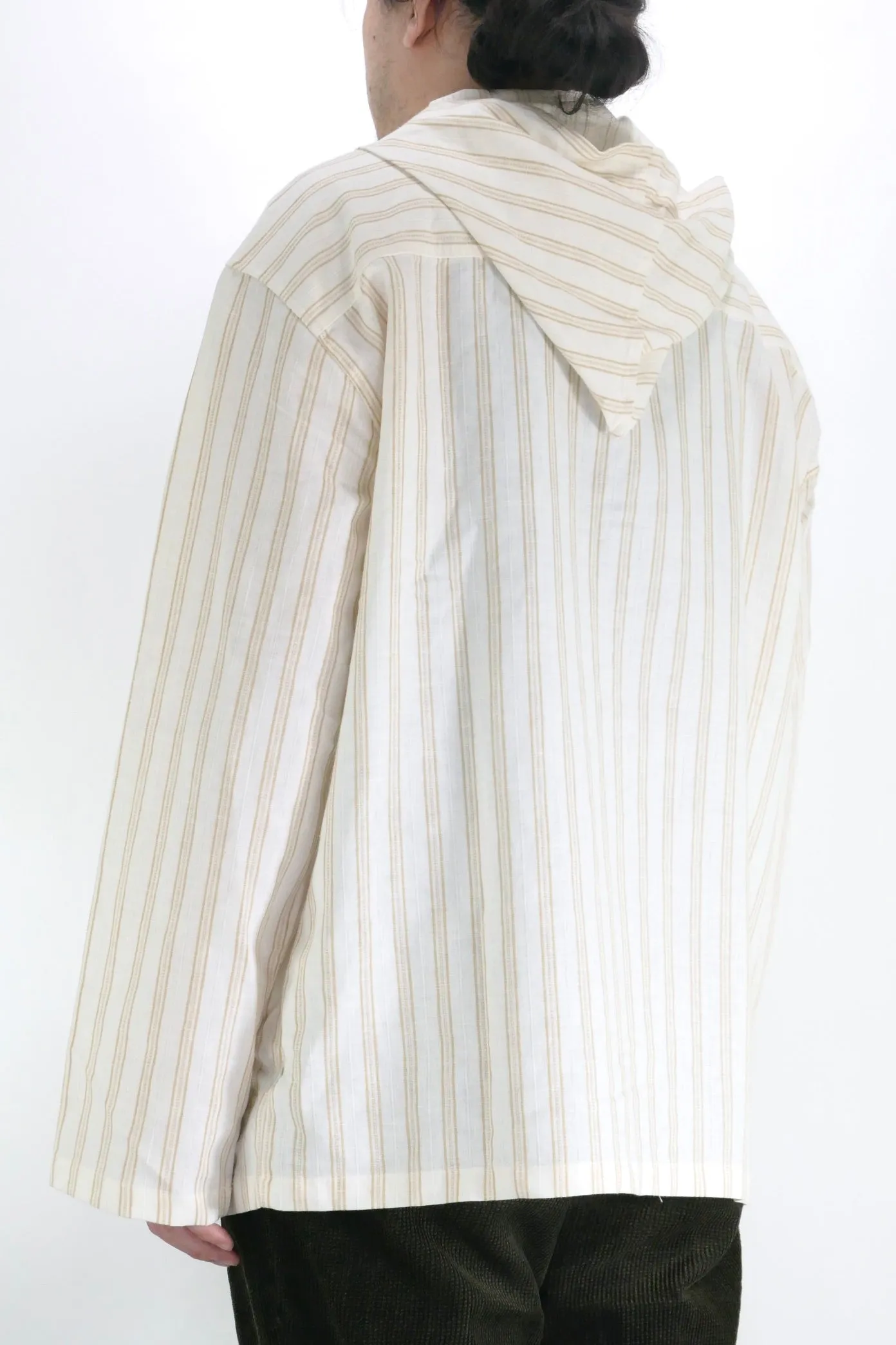 Daily Paper Pianku Striped Hooded Shirt - White