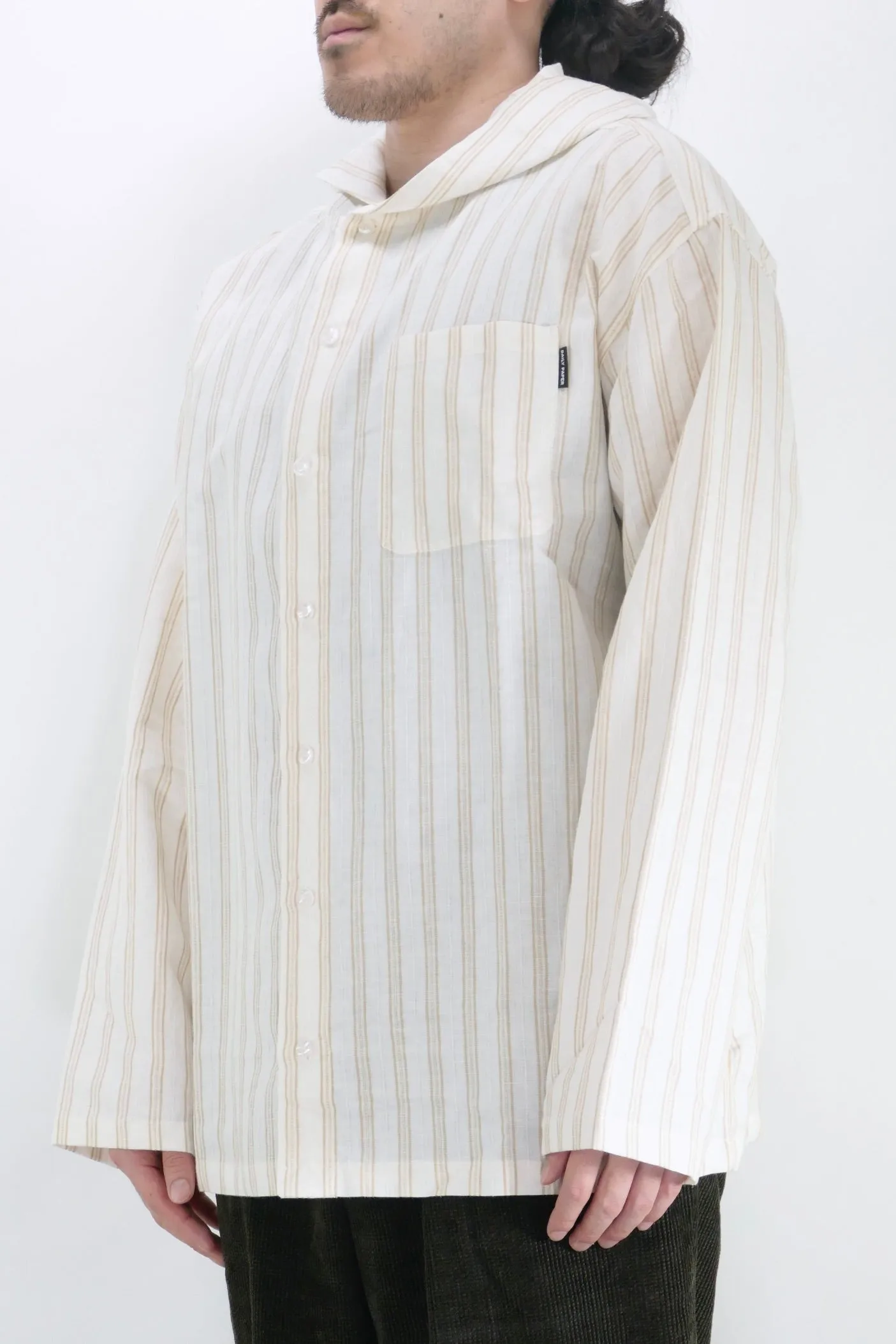 Daily Paper Pianku Striped Hooded Shirt - White