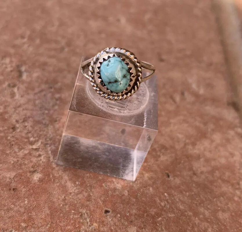 Dainty Turquoise Round Ring