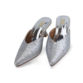 Elegant Rhinestone Embellished knife Mules