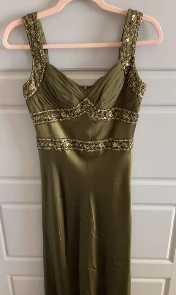 Elegant Sheath Olive Green Prom Dress Long Formal Dress SH1223