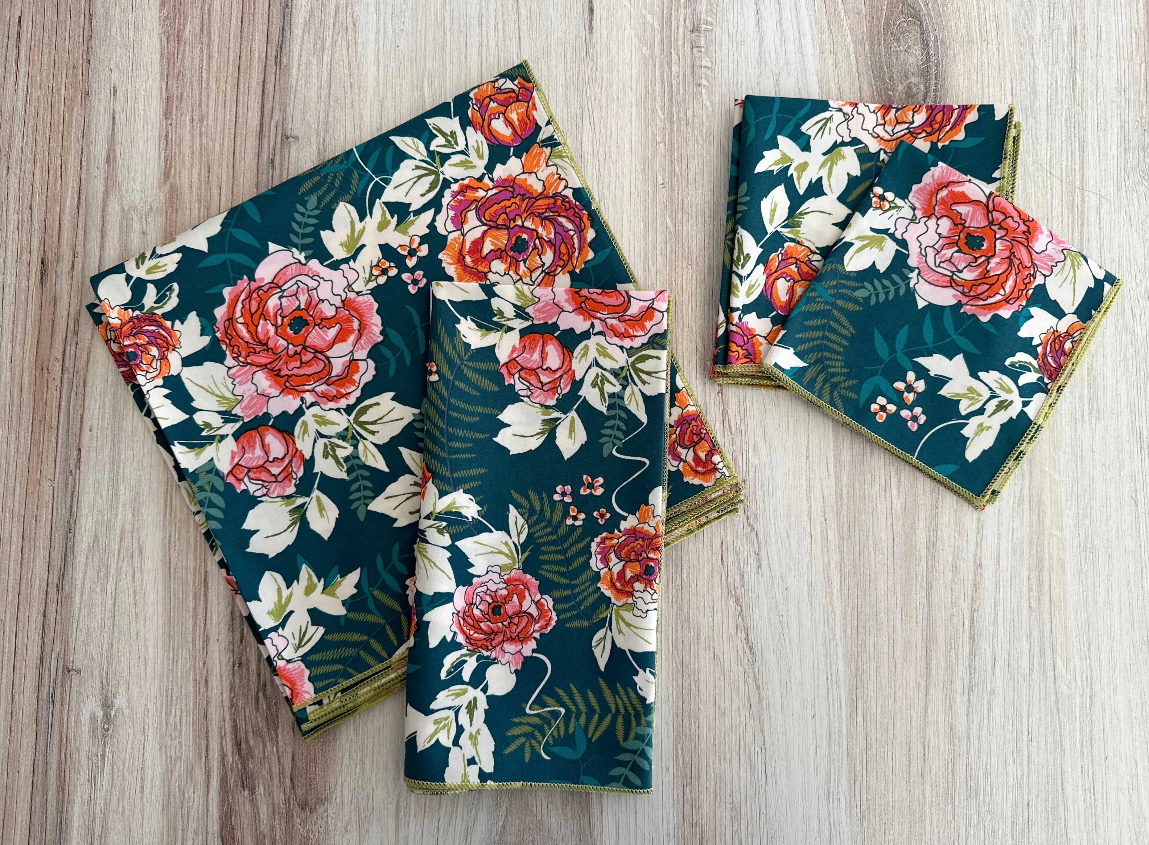 Emerald Garden Cloth Napkins, set of four