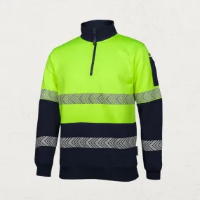 Hi Vis Half Zip Segmented Taped Fleecy Jumper