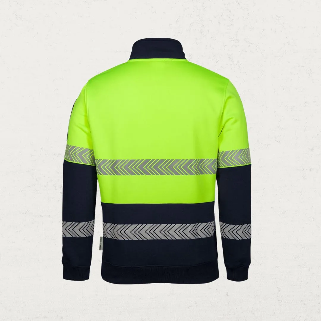 Hi Vis Half Zip Segmented Taped Fleecy Jumper