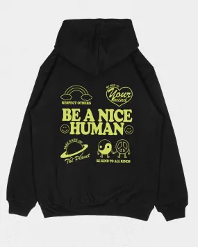 How to Be Nice Hoodie Black