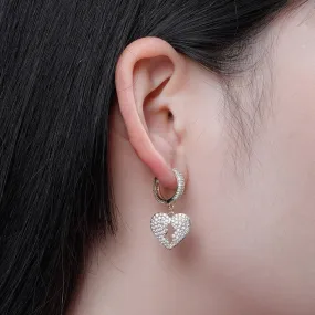 Iced Out Heart Earrings