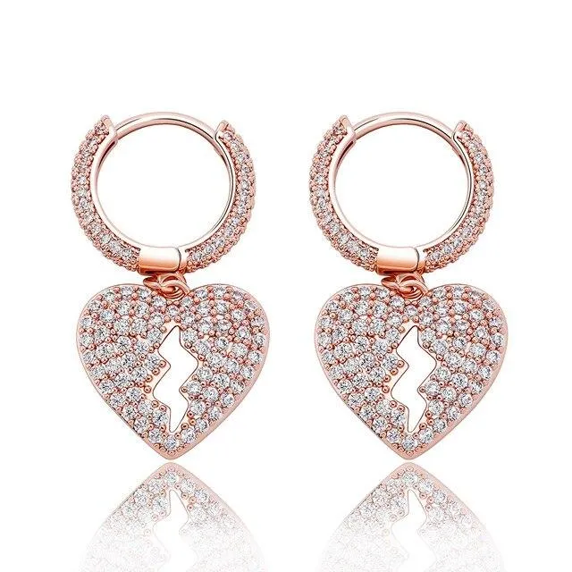 Iced Out Heart Earrings