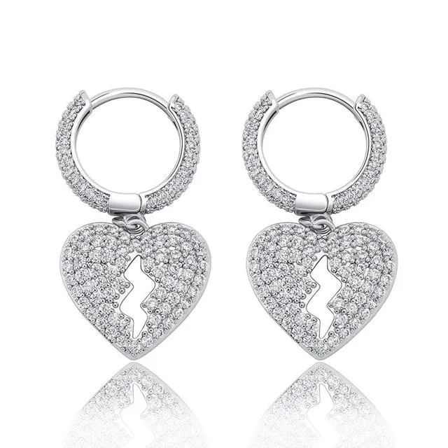 Iced Out Heart Earrings