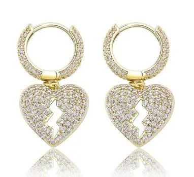 Iced Out Heart Earrings