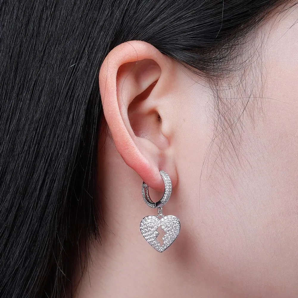 Iced Out Heart Earrings