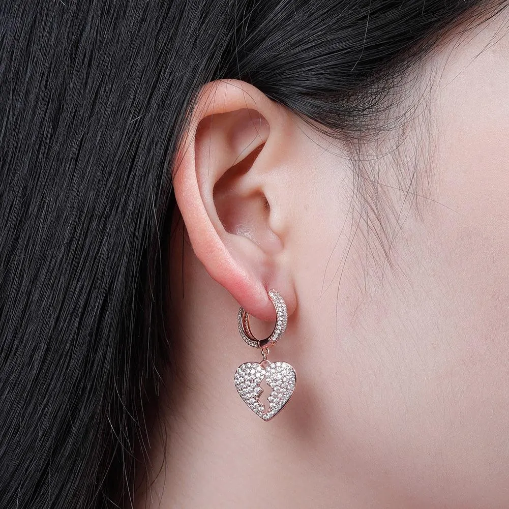 Iced Out Heart Earrings