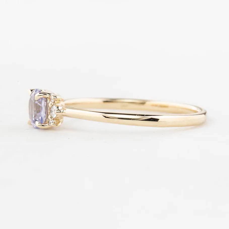 Lena Ring 0.58ct Lavender Blue Unheated Umba Sapphire, 14K Yellow Gold (One of a kind)