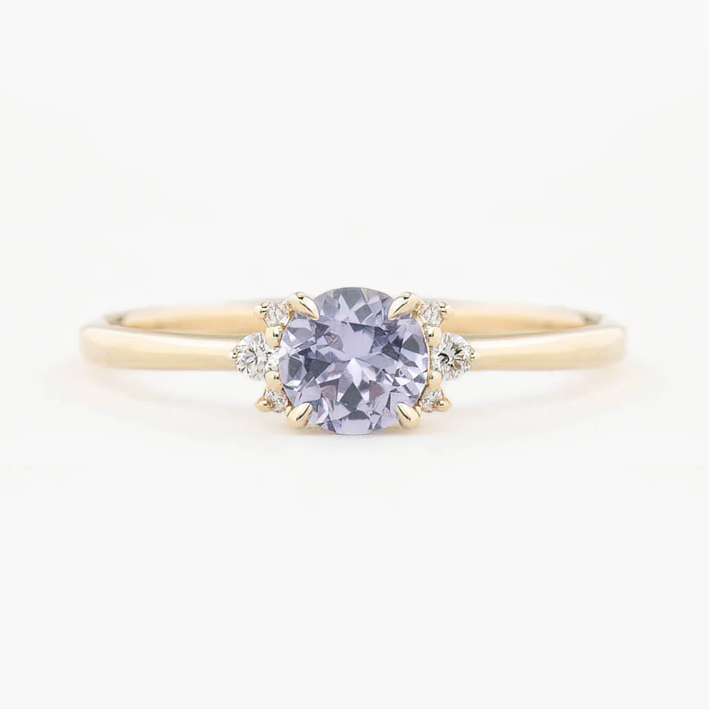 Lena Ring 0.58ct Lavender Blue Unheated Umba Sapphire, 14K Yellow Gold (One of a kind)