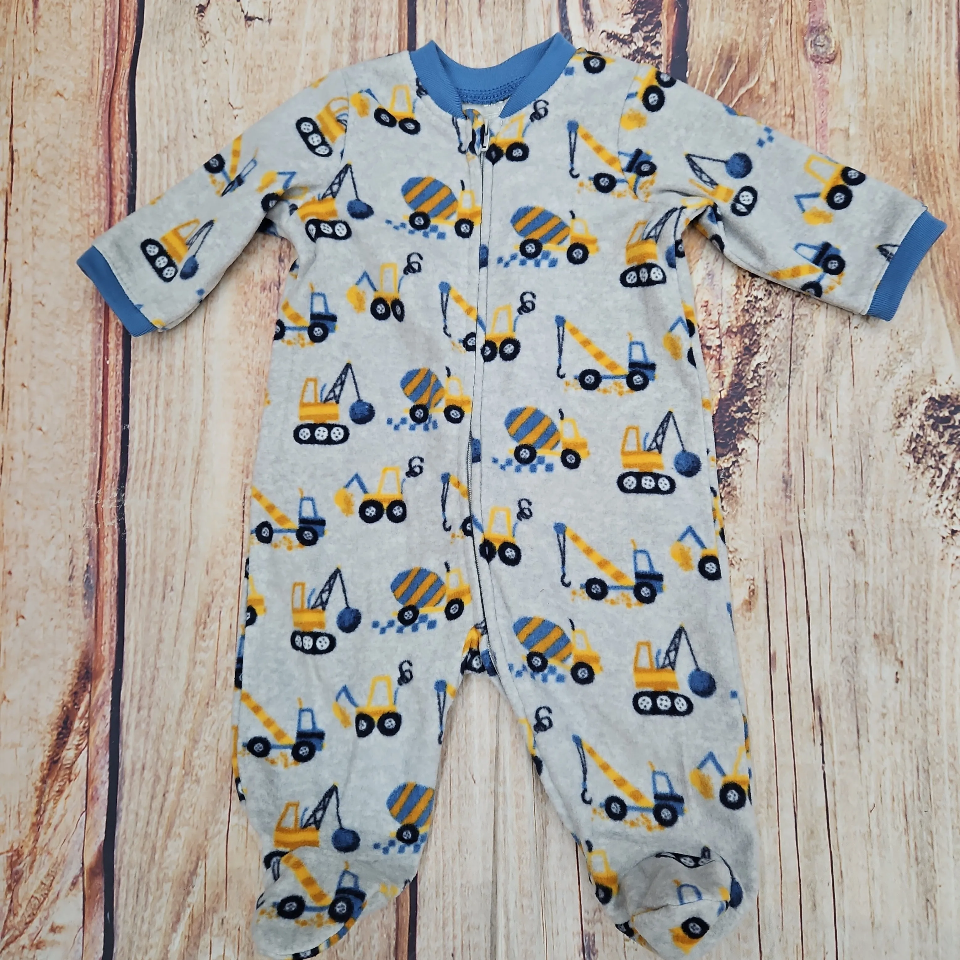 LITTLE ME CONSTRUCTION FLEECE FOOTIE