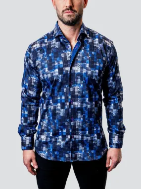 Maceoo Stretch Shirt | Einstein Blurred Gingham Blue