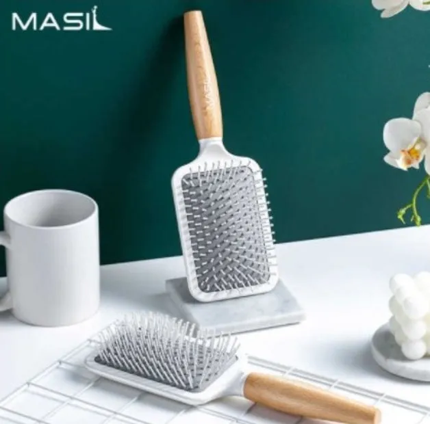 Masil Wooden Paddle Brush Hair Scalp Massage Fashion Beauty Styling