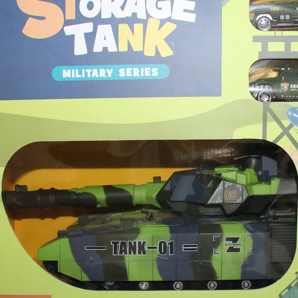 Military Tank Set with 4 carts - Storage Tank