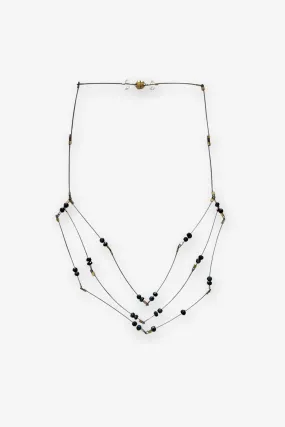 Mini Faceted Necklace | Spinel/Gunmetal/Gold