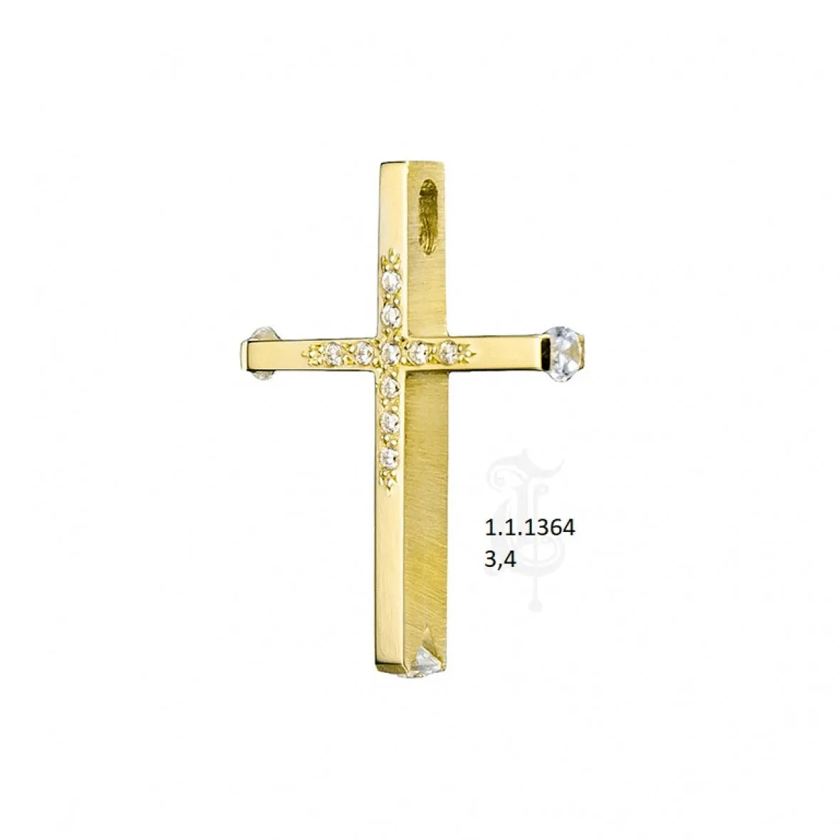 Modern sleek cross with stones and slider