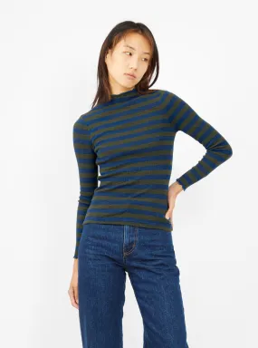 Niba T-shirt Green & Blue Stripe