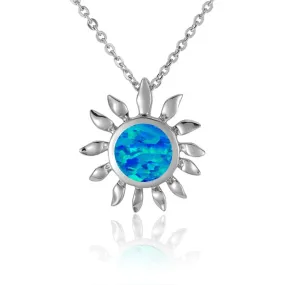 Opal Sunflower Pendant