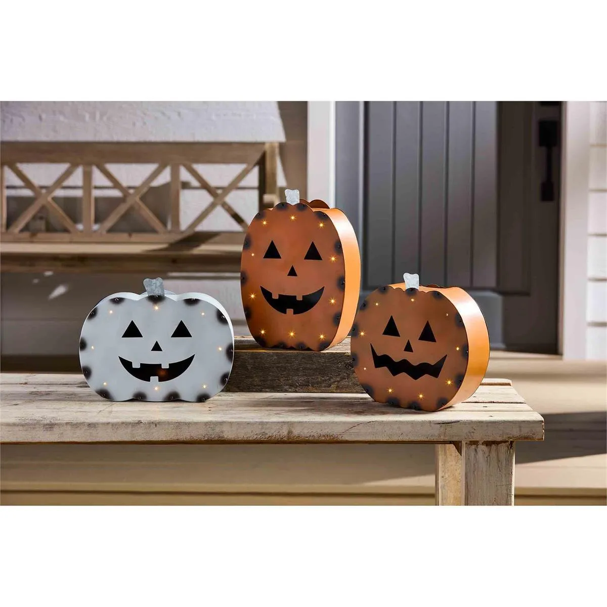 Orange Tin Pumpkin Lanterns