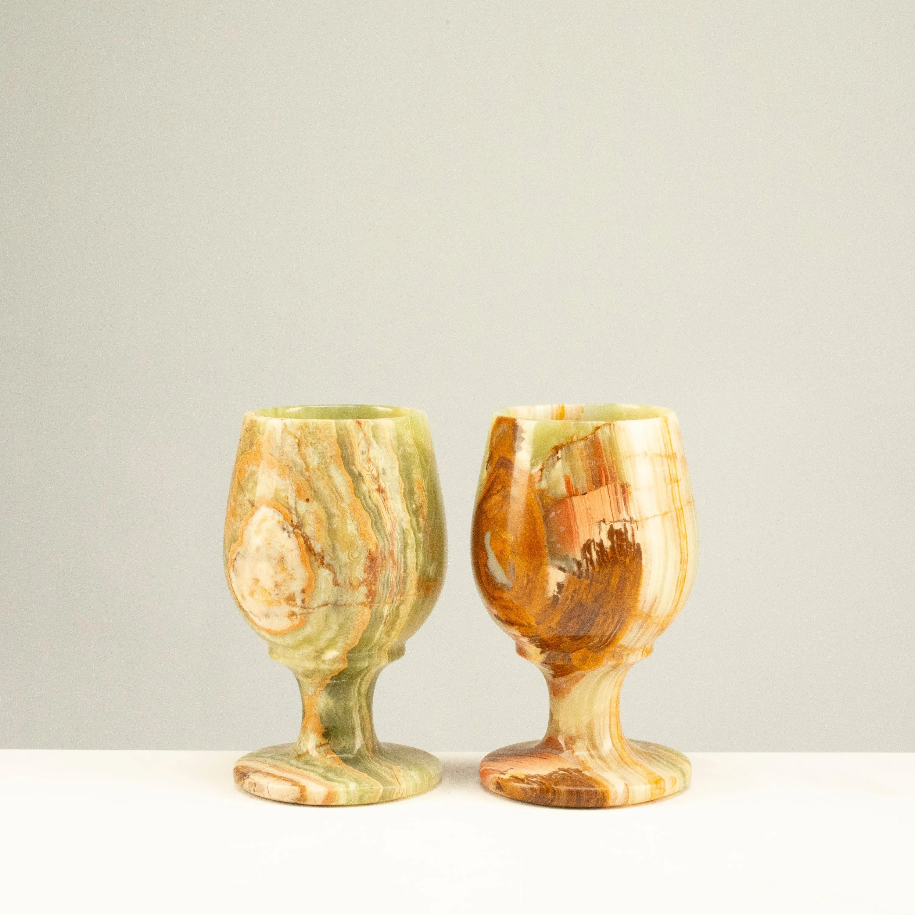 Pakistan Green Onyx Sherry Glass Set of 2