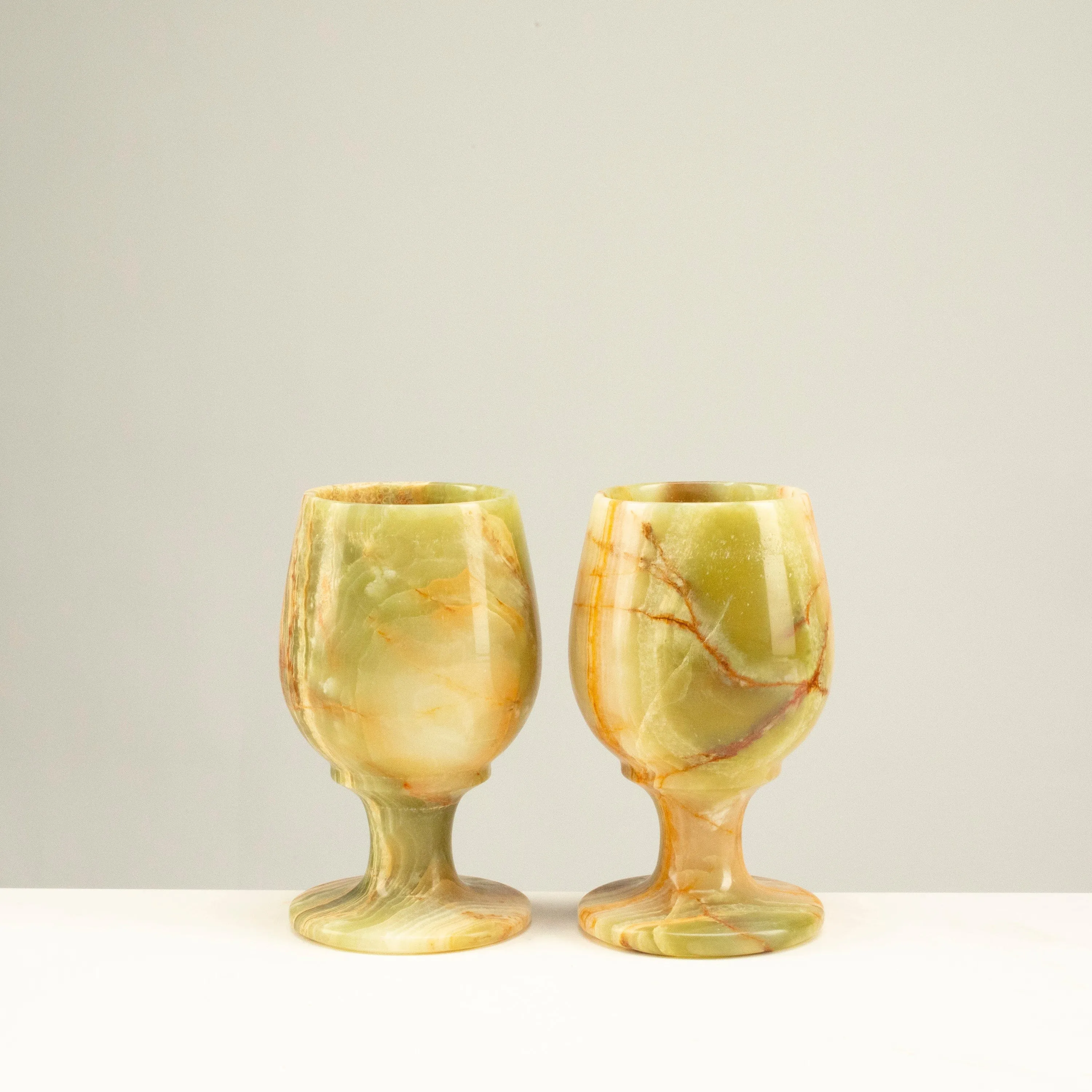 Pakistan Green Onyx Sherry Glass Set of 2