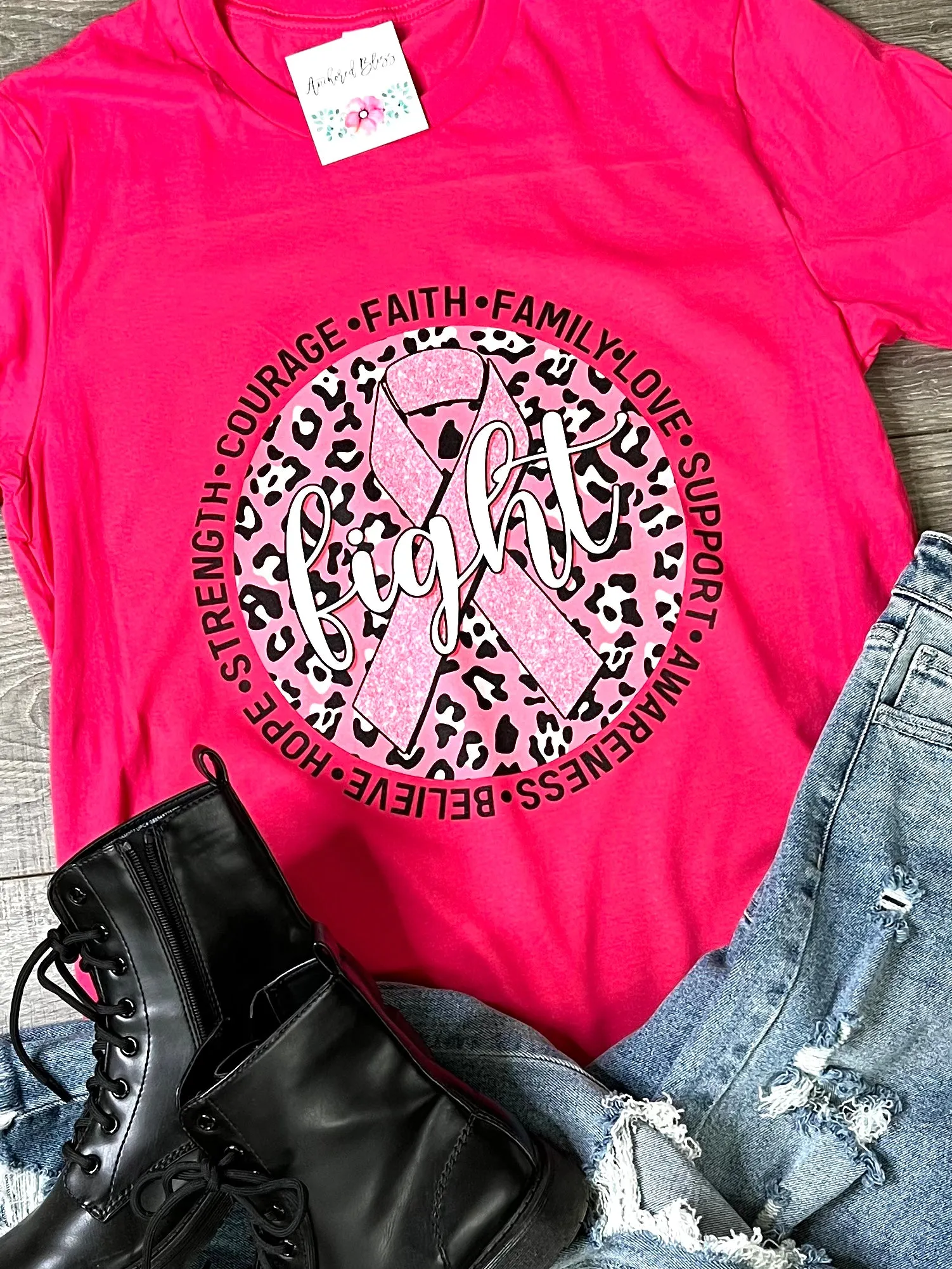 Pink Out Leopard Fight Graphic Tee