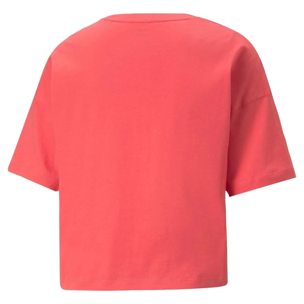 PUMA WOMEN'S ESSENTIALS LOGO CROPPED BRIGHT PINK TEE