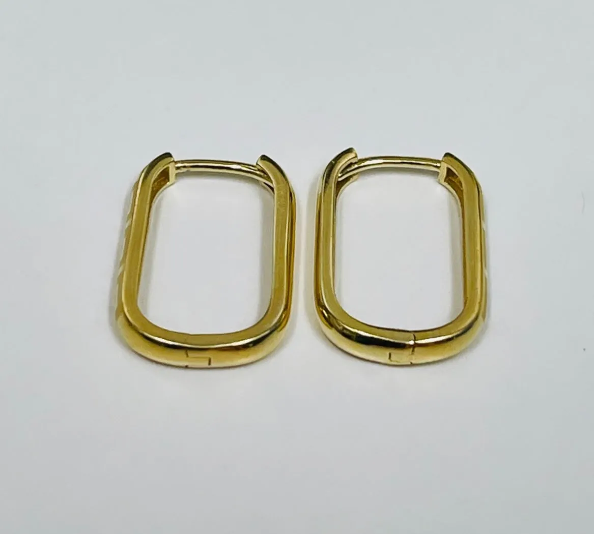 Rectangular Greek key earrings E299