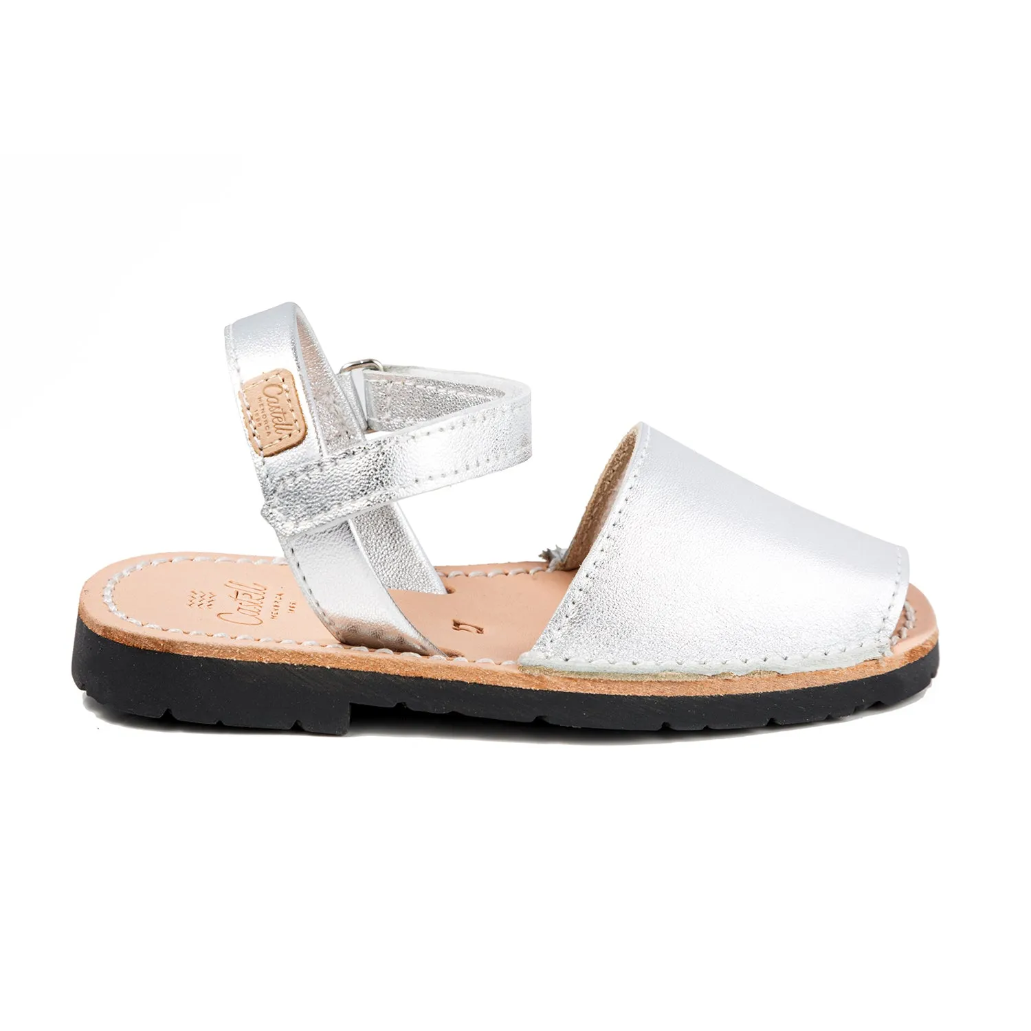 Renewed Leather Open Toe Menorcan Sandal For Unisex - Iker 1002 Metallic